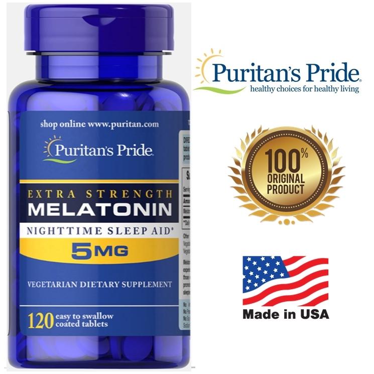 Puritan's pride Melatonin 5 mg120 tablets. วิตามินนอนหลับ