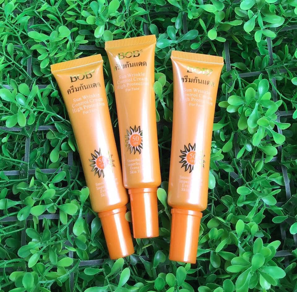 BOB BB+ครีมกันแดด SPF 50 ++ เนื้อครีมสีเนื้อ ครีมรองพื้นผสมบีบีครีม กันแดด ปกปิด คุมมัน กันน้ำ 25 ml.(3 หลอด)