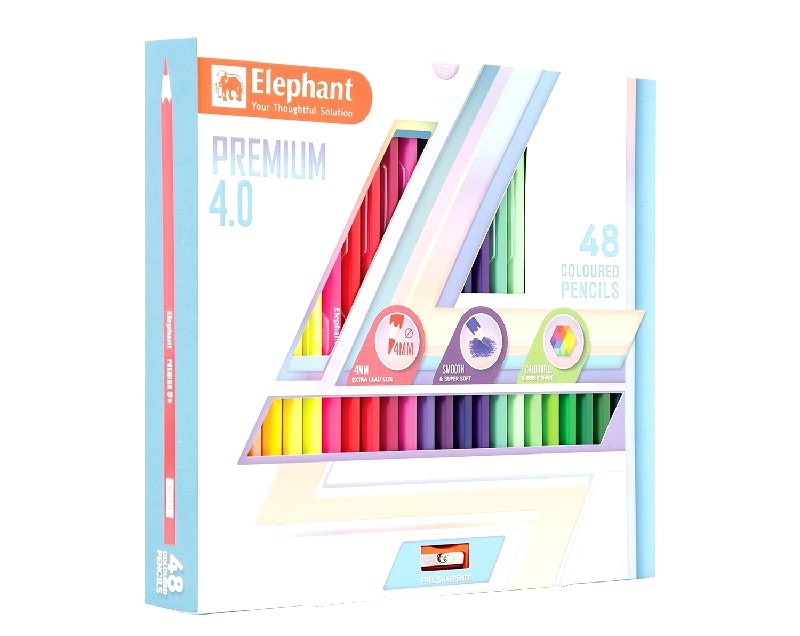 (KTS)ดินสอสีไม้ยาว ตราช้าง Premium 4.0 48 สี