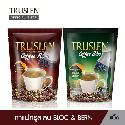 TRUSLEN COFFEE BLOC & BERN - กาแฟทรูสเลน ลดการดูดซึมแป้ง ช่วยการเผาผลาญไขมัน (13 G 12 PC)