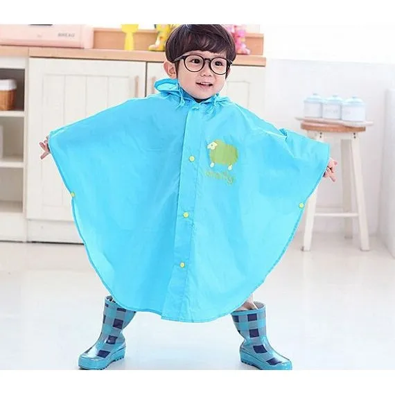 Akachan เสื้อกันฝน Smally สีฟ้า แบบคลุม ไซส์ L (ราคาเฉพาะเสื้อกันฝน)