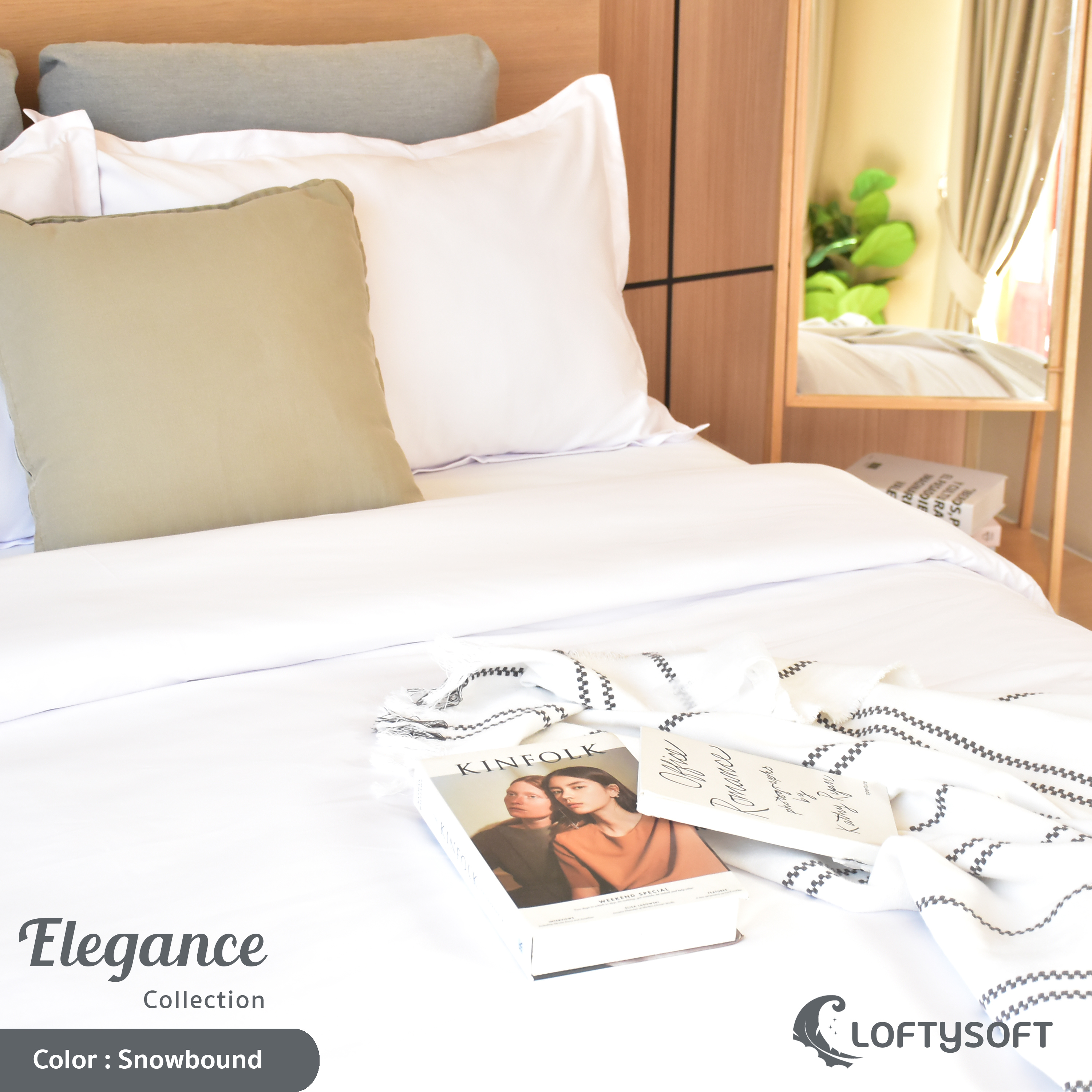 LOFTYSOFT Blanket, Comforter, Duvet Cover 6ft King, 5ft Queen, 3.5ft Single, Cotton Silk 550TC Elegance Collection - Snowbound ราคา 1,995 บาท*ส่งฟรี