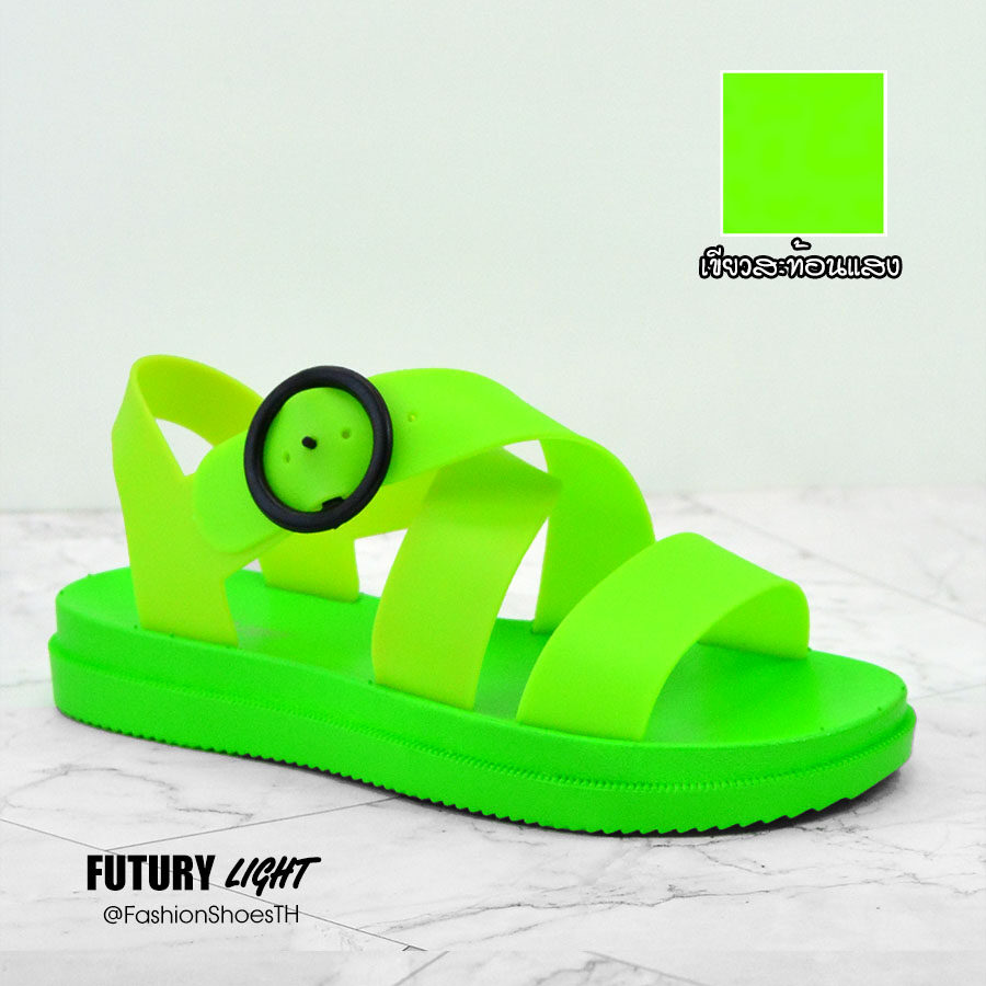 [No.1819] ของแท้ ? FUTURY light ® รองเท้ายางแบบรัดส้น รองเท้ารัดส้น สีสะท้อนแสง เล่นน้ำ เที่ยวทะเล ไปกั๊นนนน