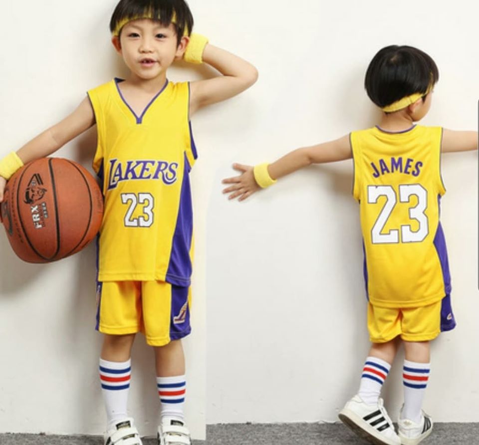 ชุดบาสเด็ก Lakers 23 ชุดบาสเกตบอล ชุดกีฬาบาสเกตบอล ชุด Basketball ชุดนักกีฬาเด็กชายหญิง ชุดเซ็ทกีฬา ชุดเซ็ทเด็กผู้ชาย ชุดเล่นกีฬา