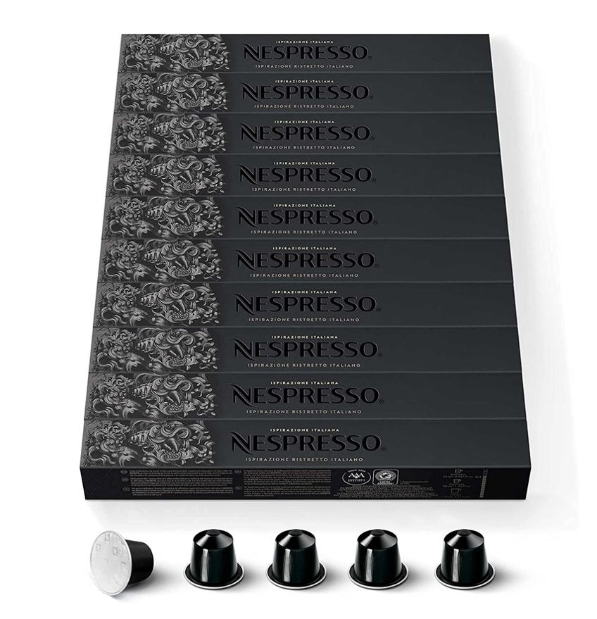 Nespresso Ristretto Italiano Ground Coffee Capsule เนสเพรสโซ ริสเทรสโต แคปซูลกาแฟ 100 Capsules ราคา 2,995 บาท*ส่งฟรี