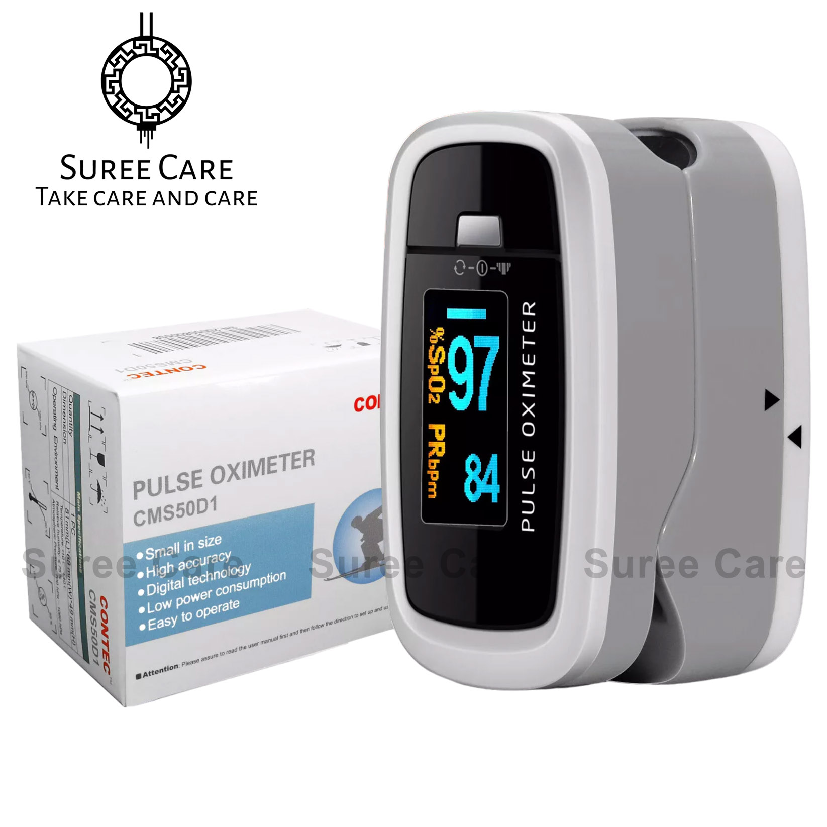 CONTEC cms50d1 เครื่องวัดออกซิเจน ปลายนิ้ว SpO2,PR,PI ตรวจชีพจร ตรวจออกซิเจน รับประกัน 10 ปี ราคา 490 บาท*ส่งฟรี