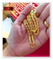 ใหม่!! สร้อยคอชุบทองแท้ 24 K ลายคตกิต น้ำหนัก 3 บาท  ความยาว 24 นิ้ว  เคลือบแก้ว