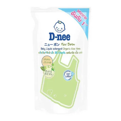 D-nee ดีนี่ ผลิตภัณฑ์ซักผ้าเด็ก ออร์แกนิค อโลเวร่า (กลิ่น Organic Aloe Vera) ถุงเติม 600 มล.