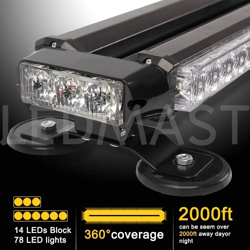 รุ่นใหม่ สว่างจัดเต็ม ไฟไซเรน LED ติดหลังคา Siren 78LED 12V-24V ไฟติดหลังคา 6 ท่อน 4 หน้า แสงแดง ไฟไซเรนติดหลังคารถ งานพรีเมี่ยม คุณภาพสูง