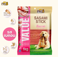 PET8 ขนมสติ๊กสำหรับสุนัข SASAMI STICK ขนาด 1 Kg. โปรตีนสูงจากเนื้อไก่ / 𝐏𝐎𝐖𝐄𝐑 𝐓𝐑𝐄𝐀𝐓𝐒 𝐒𝐓𝐈𝐂𝐊 𝟐𝐢𝐧𝟏 PET8 พาวเวอร์ทรีทส์ สติ๊ก 2in1 สติ๊กสำหรับสุนัข