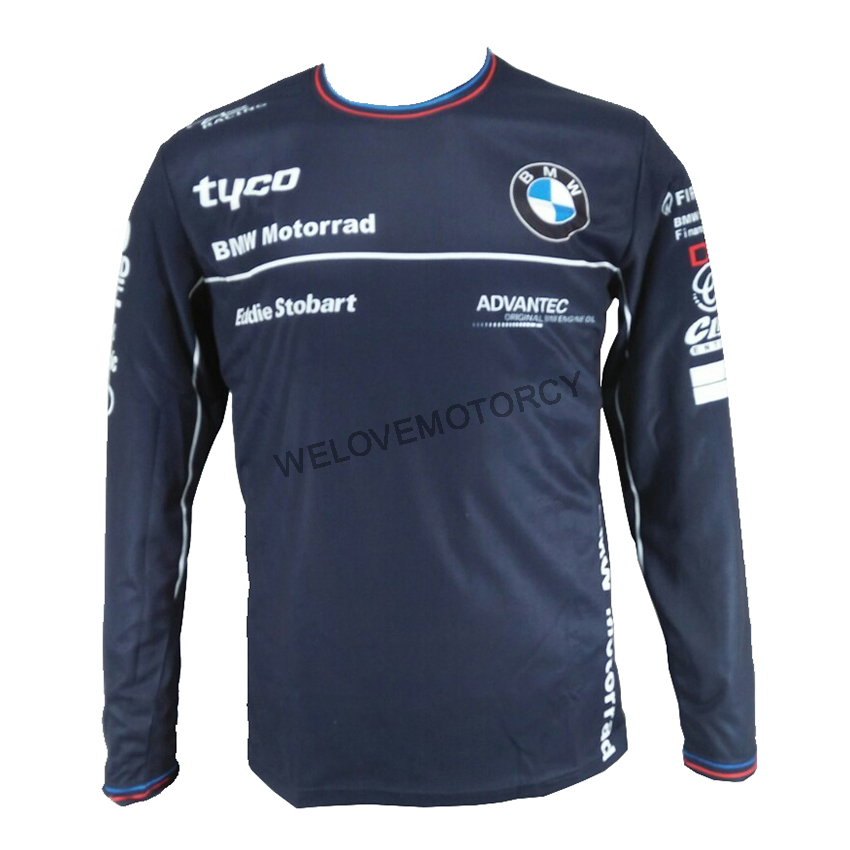 เสื้อยืดขี่มอเตอร์ไซค์ เสื้อยืดมอเตอร์ไซค์ เสื้อแขนยาว BMW JT-554L วัสดุโพลีเอสเตอร์ 100% มีประสิทธิภาพในการซับเหงื่อสูงแห้งเร็วสวมใส่สบาย