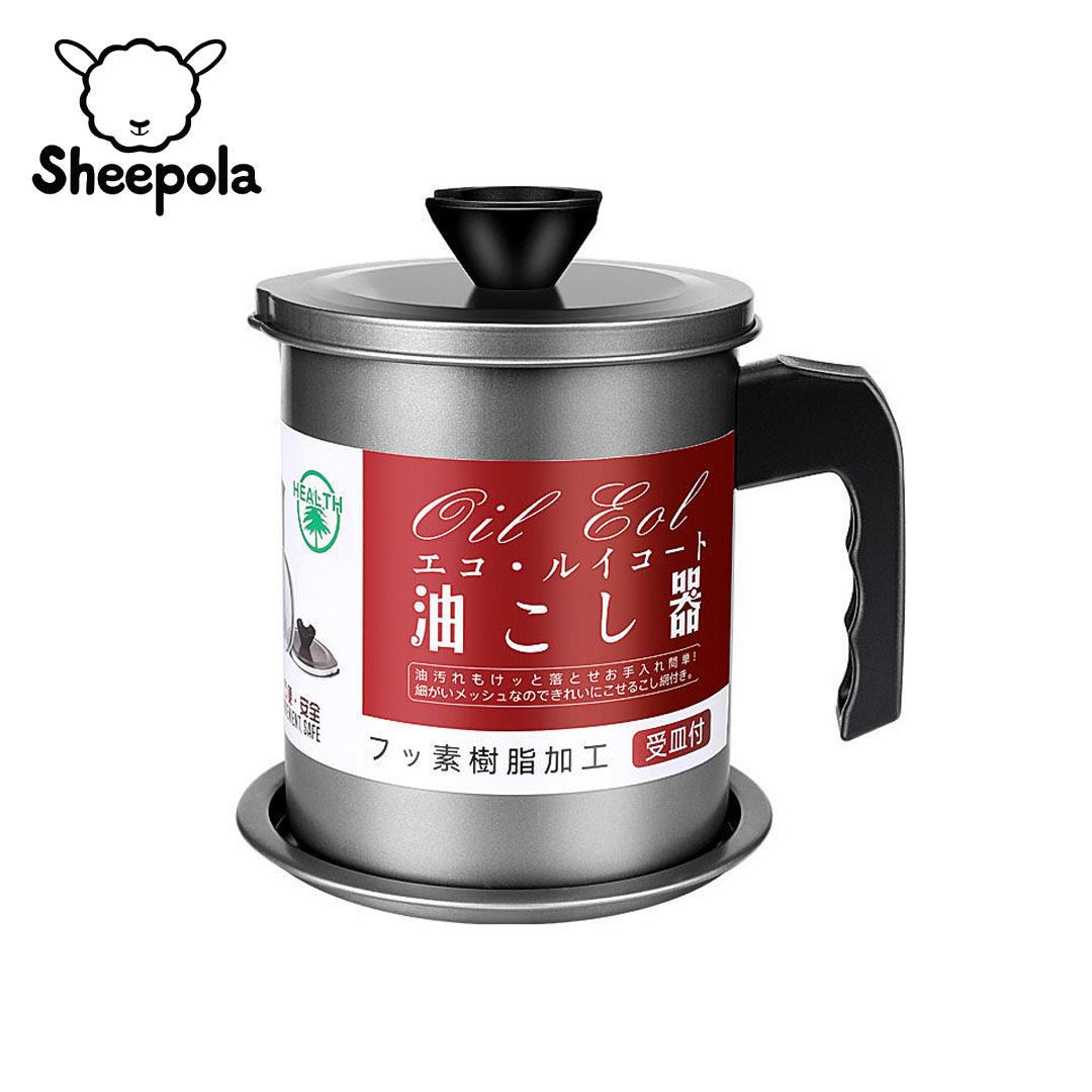 Sheepolamall ⚡️พร้อมส่ง⚡ หม้อกรองน้ำมัน ขนาด 1.4 L อลูมิเนียม หม้อ สำหรับกรองน้ำมันทนต่อความร้อน พร้อมตะแกรงกรอง ถ้วยกรองน้ำมัน ราคา 93 บาท*ส่งฟรี