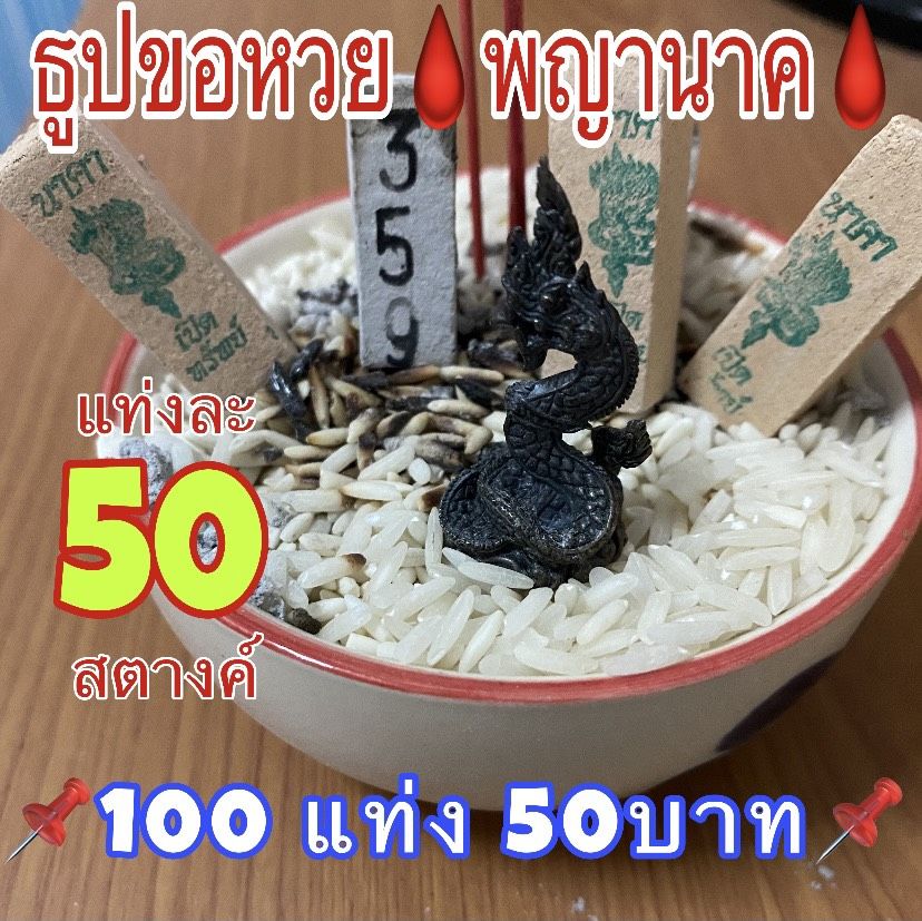 🔥โปร3.3🔥📍ธูปขอหวย พญานาค📍แท่งละ 50 สต.(100แท่ง 50 บาท)