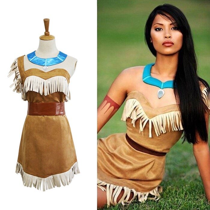 CP 132 ชุดโพคาฮอนทัส เจ้าหญิงดิสนีย์ Dress for Pocahontas Suit Disney Costume Party Movie Cosplay Fancy Outfit