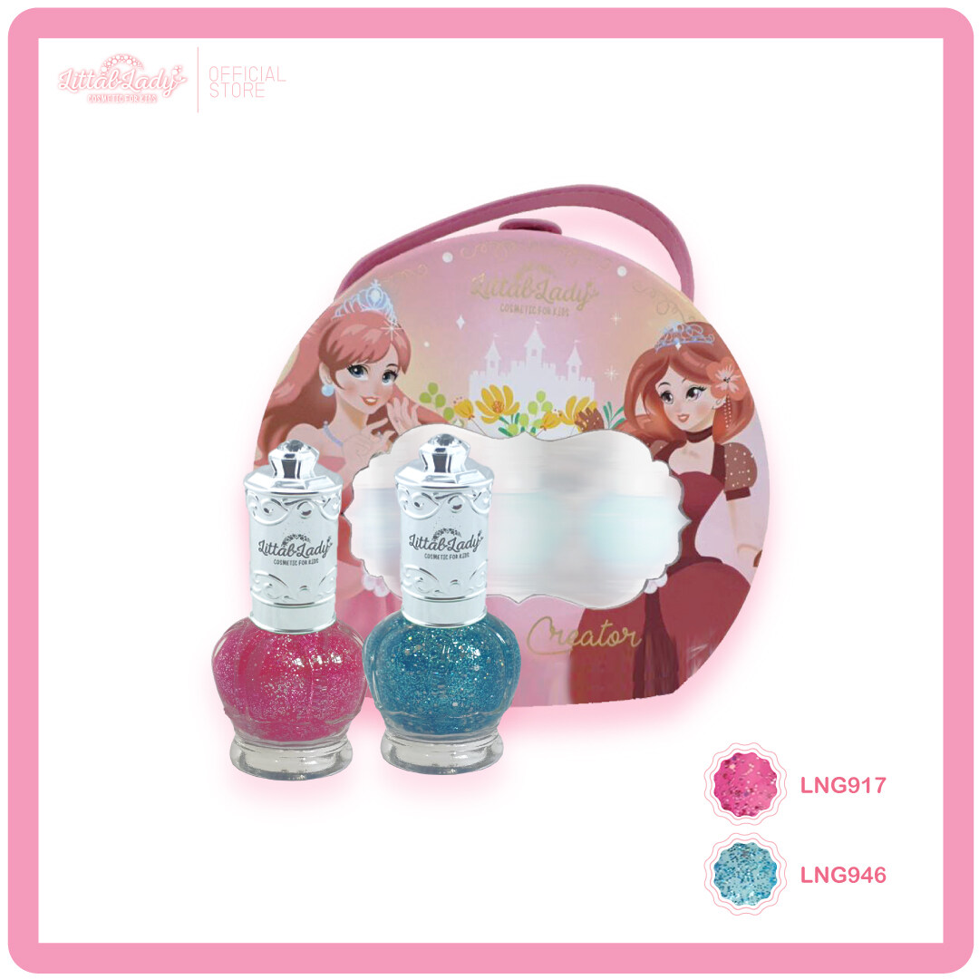 Littal Lady ยาทาเล็บเด็ก ปลอดสารพิษ กว่า 30สี พร้อมสติ๊กเกอร์ติดเล็บและกระเป๋า ไม่มีกลิ่นเหม็น ล้างออกได้ด้วยน้ำเปล่า