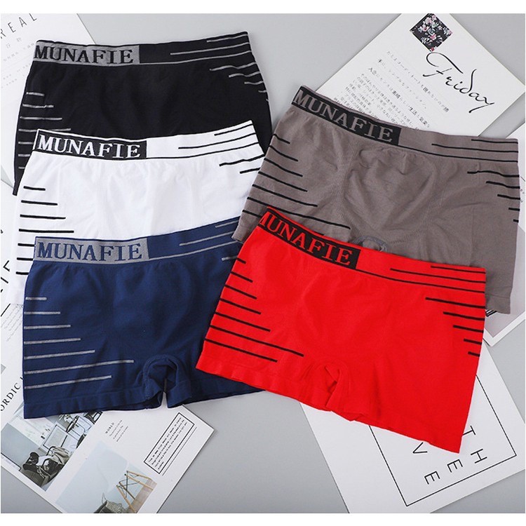 กางเกงในชาย [MU Freesize 26-42" นิ้ว ถูกสุดในไทย] Boxer Fashion ญี่ปุ่น ผ้าฝ้ายผสมspendex บ็อกเซอร์ MEN Underwear#1 Underwear ***สงวนสิทธิไม่คืนเงิน-เปลี่ยนทุกกรณี  All Sales Final! No Returns No Refunds Ban แบนถาวร***