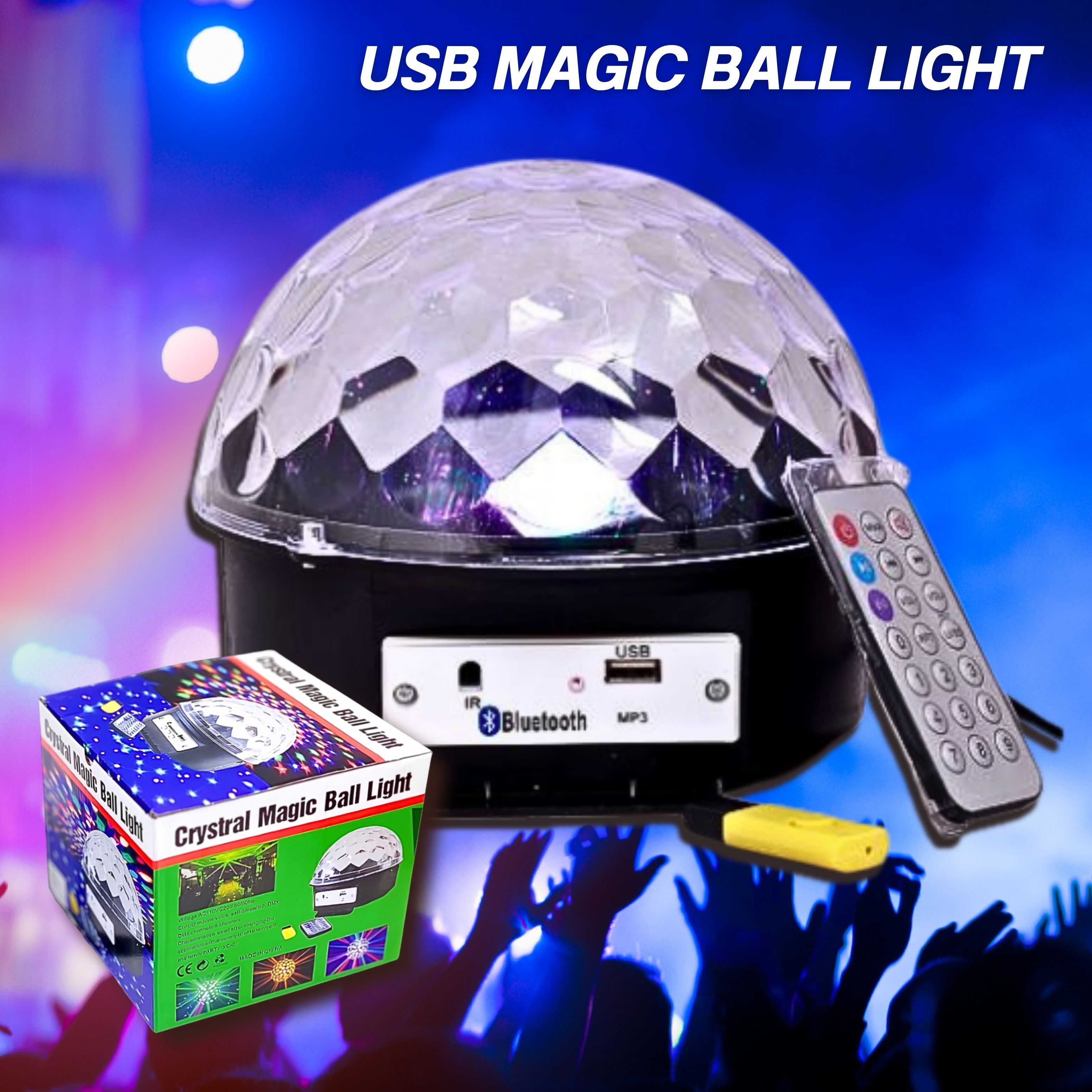 ลำโพงบลูทูธไฟดิสโก้เทค ไฟเทค ไฟเธค ไฟดิสโก้ ไฟปาร์ตี้ เล่นเพลงได้ LED Magic Ball Light MP3 พร้อมส่ง ร้านน้องลิง88
