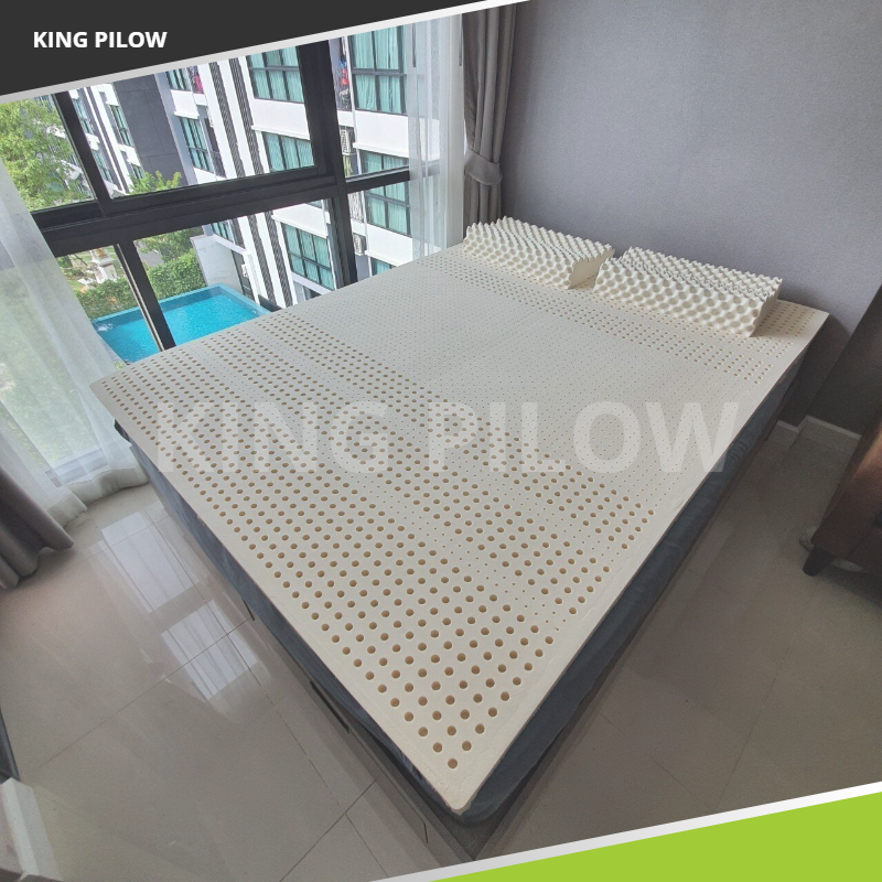 ผ่อน 0% kingpillow ชุด ที่นอนยางพารา 6 ฟุต หนา 2 นิ้ว แถม หมอนยางพารา 2 ใบ รับประกัน 10 ปี (เเพ็คที่นอนโดยระบบซีลสูญญากาศ)