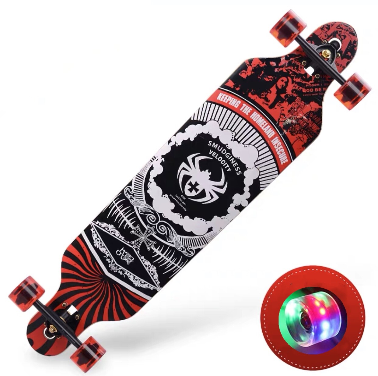 Dancing ผ่าน Freestyle สเก็ตบอร์ด Xtreme Cruiser Maple DROP Longboard สเก็ตบอร์ดครบชุด