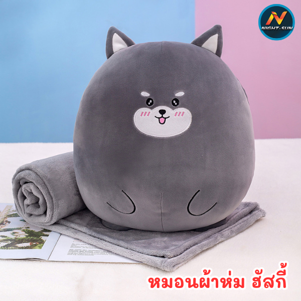 หมอนผ้าห่ม ตุ๊กตาน้องแมว หมอนอิงในรถ ขนาด40cm ผ้าห่ม 100x160cm มีผ้าห่มทุกตัว หมอนผ้าห่มแมวส้ม หมอนแมวส้ม ของขวัญ