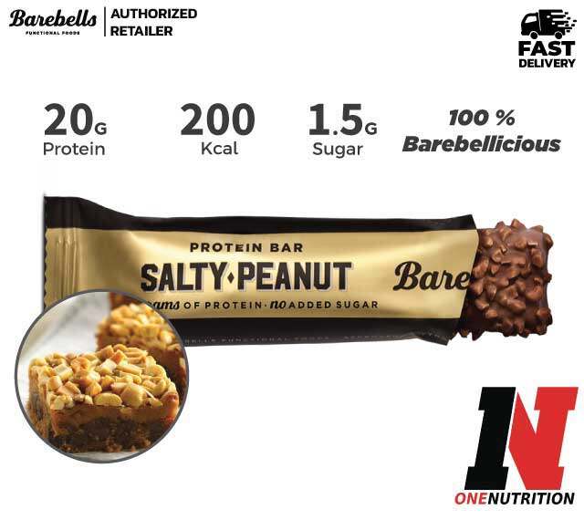 Barebells Protein Bars 55g /1Bar -  Salty Peanut High Protein and Low Carb Bar โปรตีนบาร์  รสถั่ว 1 ชิ้น
