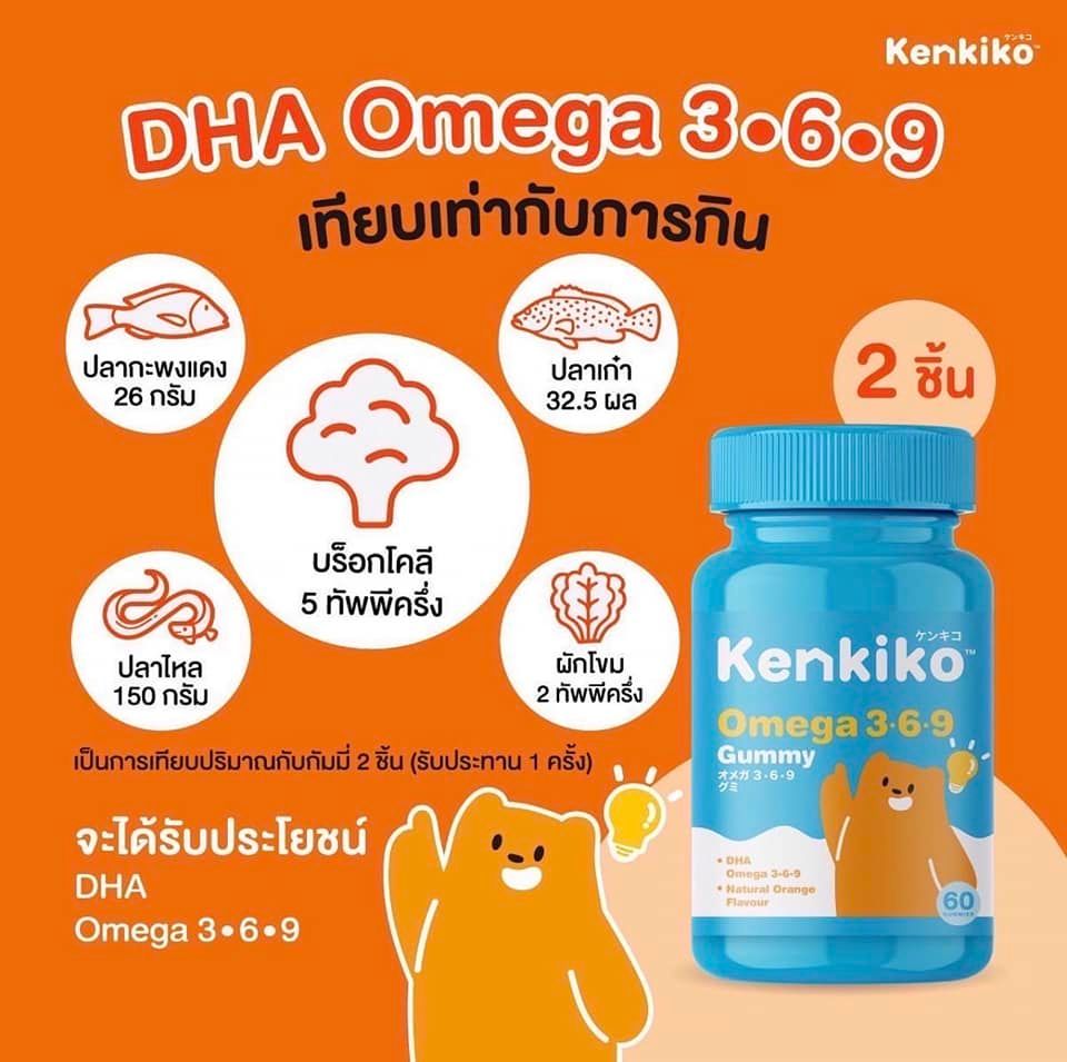 Kenkiko gummy Multivitamin เจลลี่กัมมี่ วิตามินรวม กล่องละ 60 เม็ด (ของแท้100%รับจากผู้ผลิตโดยตรง) หมายเลขใบอนุญาต/อย. 10-3-24257-5-0167