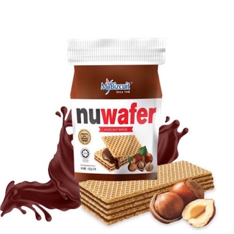 Nuwafer เวเฟอร์ ช็อคโกแลต สอดไส้ช็อคโกแลต  ฮาเซลทัท ตรา Mybuiz  130 กรัม