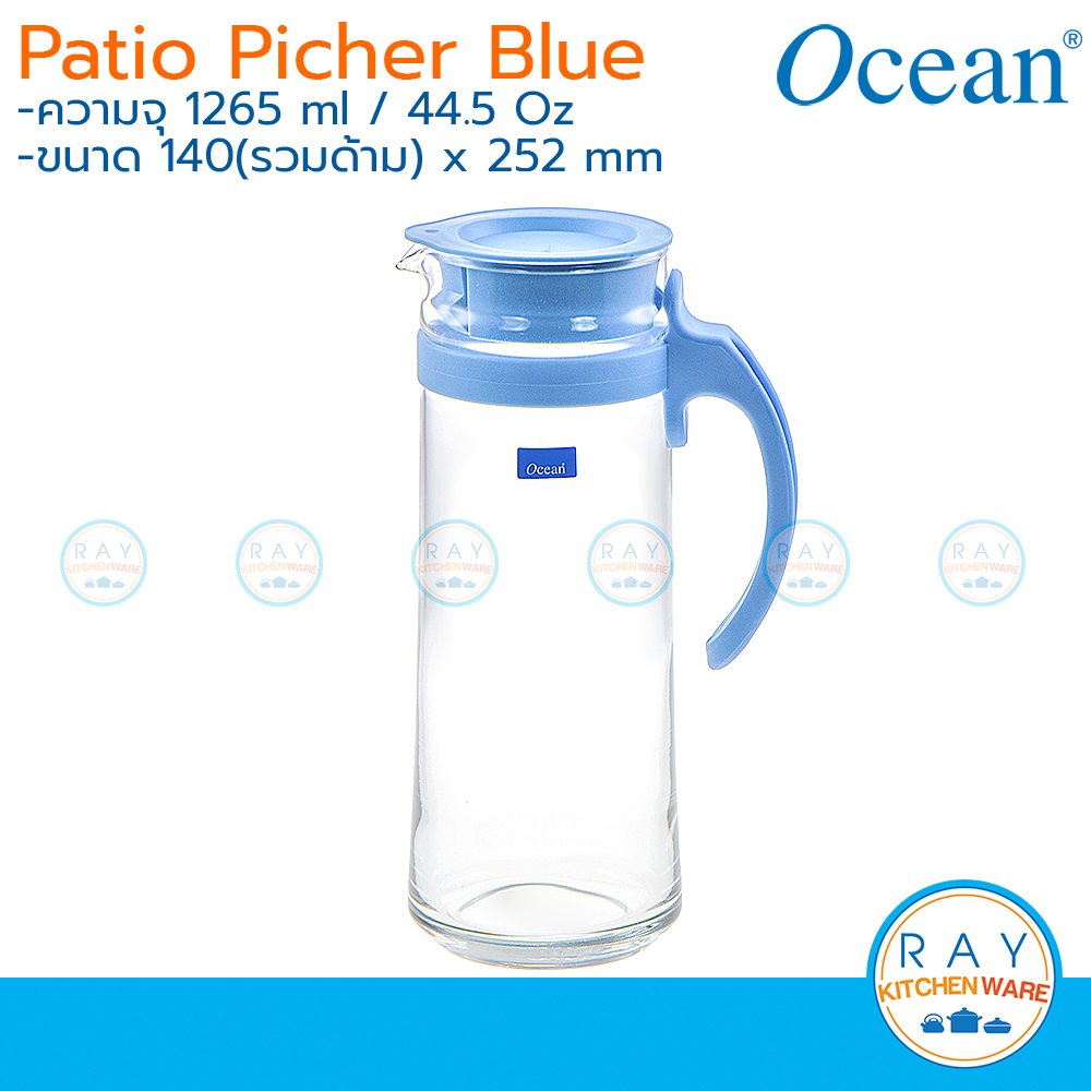 Ocean เหยือกน้ำ 1.2 หรือ 1.6 ลิตร Patio Picher 5V18344 โอเชียน เหยือกแก้ว เหยือกโอเชียน เหยือกใส เหยือกใส่น้ำ