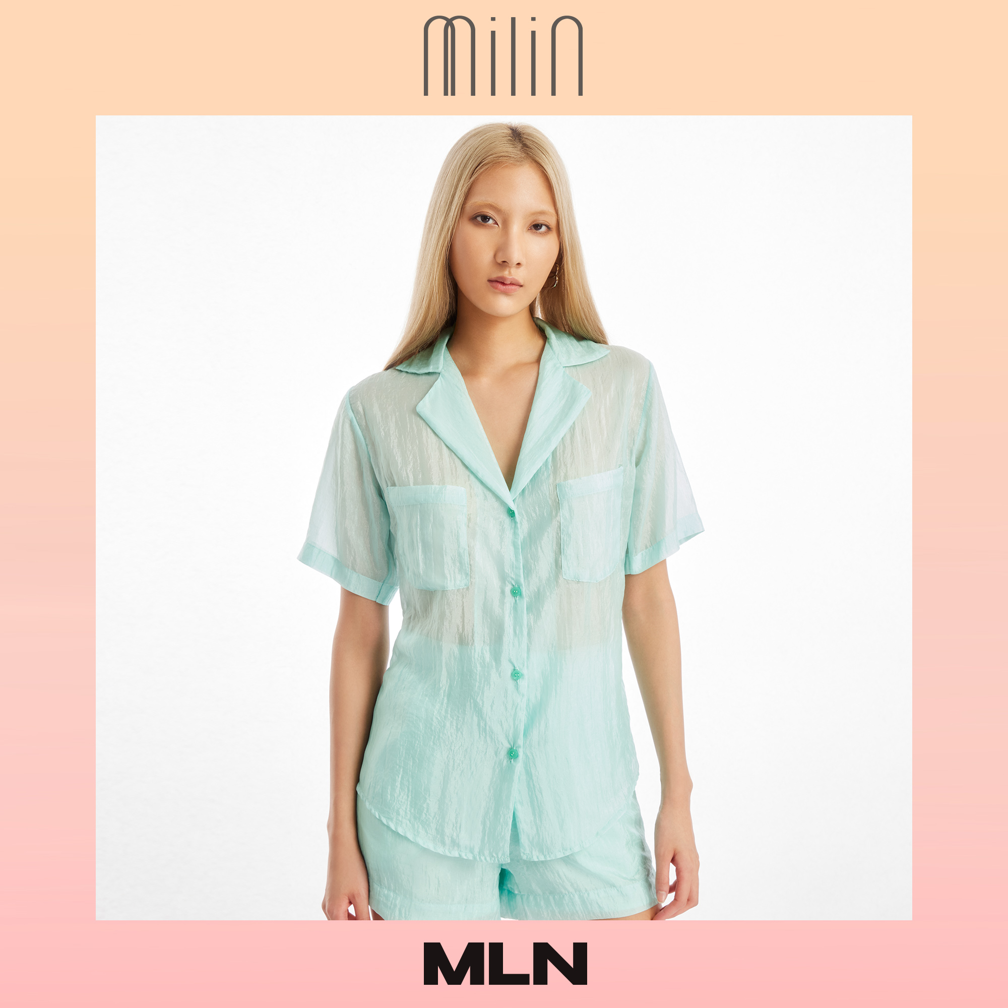 [MILIN] Collared V neckline short sleeve shirt เสื้อเชิ้ตคอปกแขนสั้น / Sensuous Top ราคา 1,715 บาท*ส่งฟรี