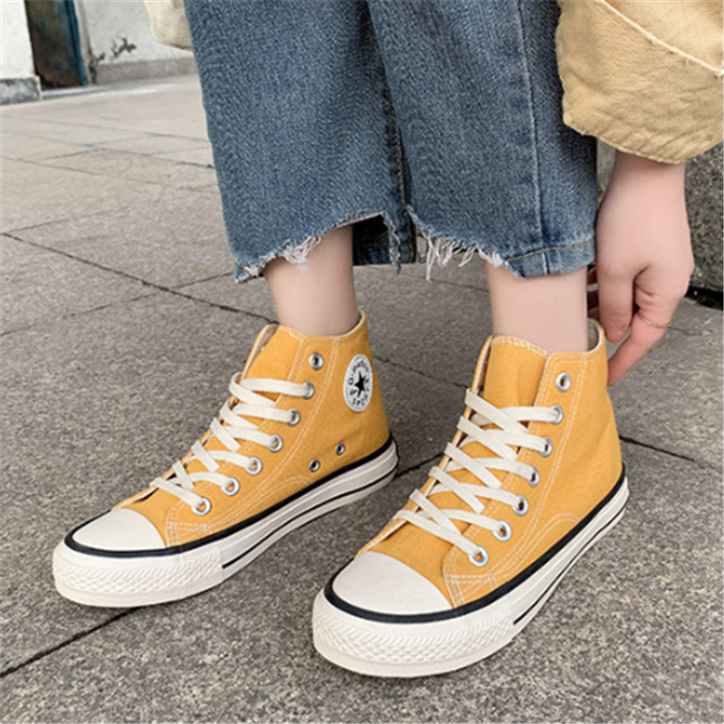 Converse รองเท้าผ้าใบส้นสูงฤดูใบไม้ผลิ 1970 สีขาวคลาสสิกเกาหลีรุ่นรองเท้าลำลองนักเรียนป่ารองเท้าแฟชั่นญ