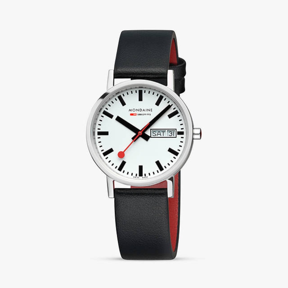 นาฬิกาข้อมือแฟชั่น Mondaine Classic ใส่ได้ทั้งชายและหญิง White Watch A667.30314.11Sbbv นาฬิกาข้อมือสีขาว/ดำ