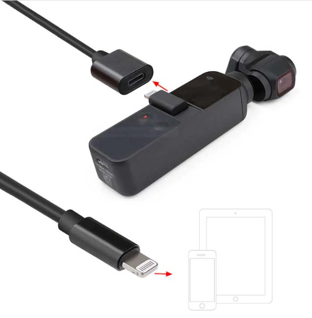 OTG Cable Flex Extension Data Line Adapter iOS Micro-USB Type-C Stabilizer Connected To Phone for DJI OSMO POCKET