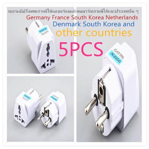 5PCS US/Korea to EU European AC Power Plug Travel Wall Adapter Converter Fad.(2ขากลมไหญ่)