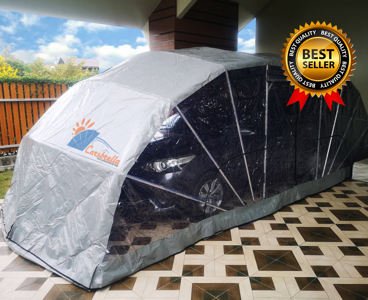 Carsbrella Prefabricated Carport, Model Rainbow Size L, for Medium - Large Cars (100% Uv Protection). ราคา 40,900 บาท*ส่งฟรี