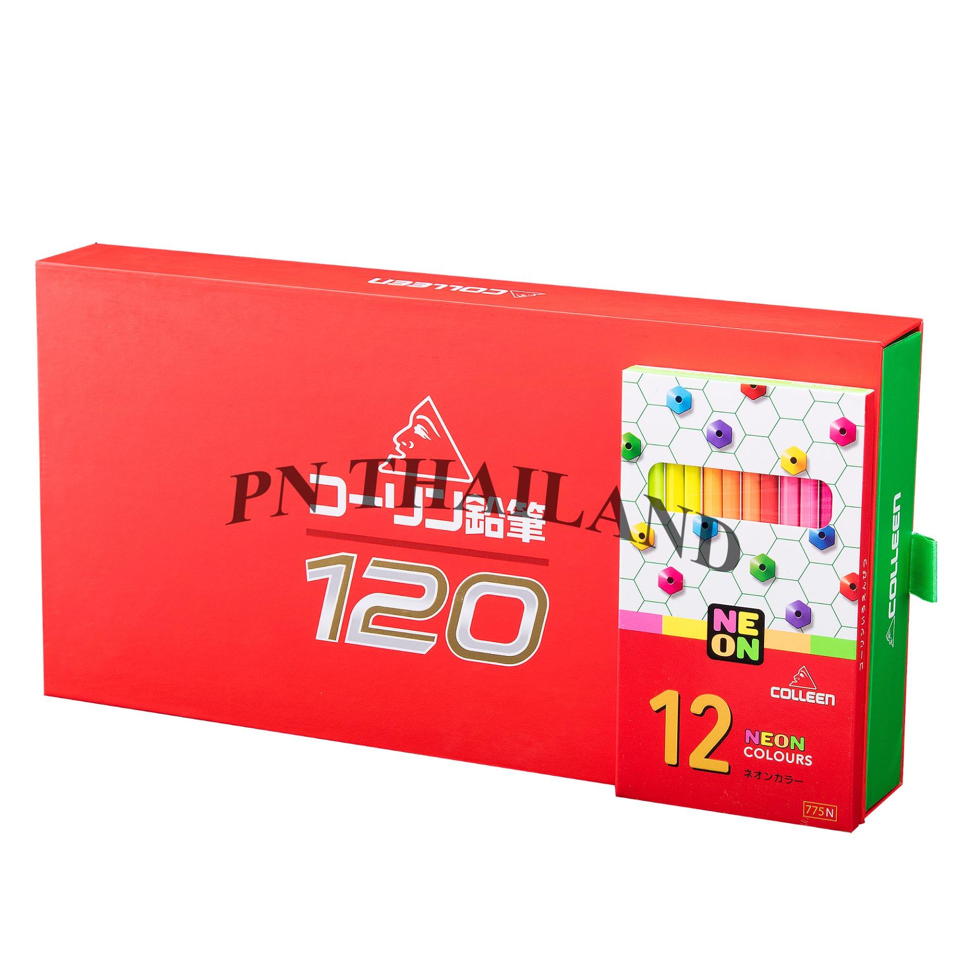 Colleen ดินสอสีไม้ คอลลีนแพ็คคู่สุดคุ้ม 120 แท่ง 120 สี+ 12 แท่ง 12 สีนีออน รุ่น775