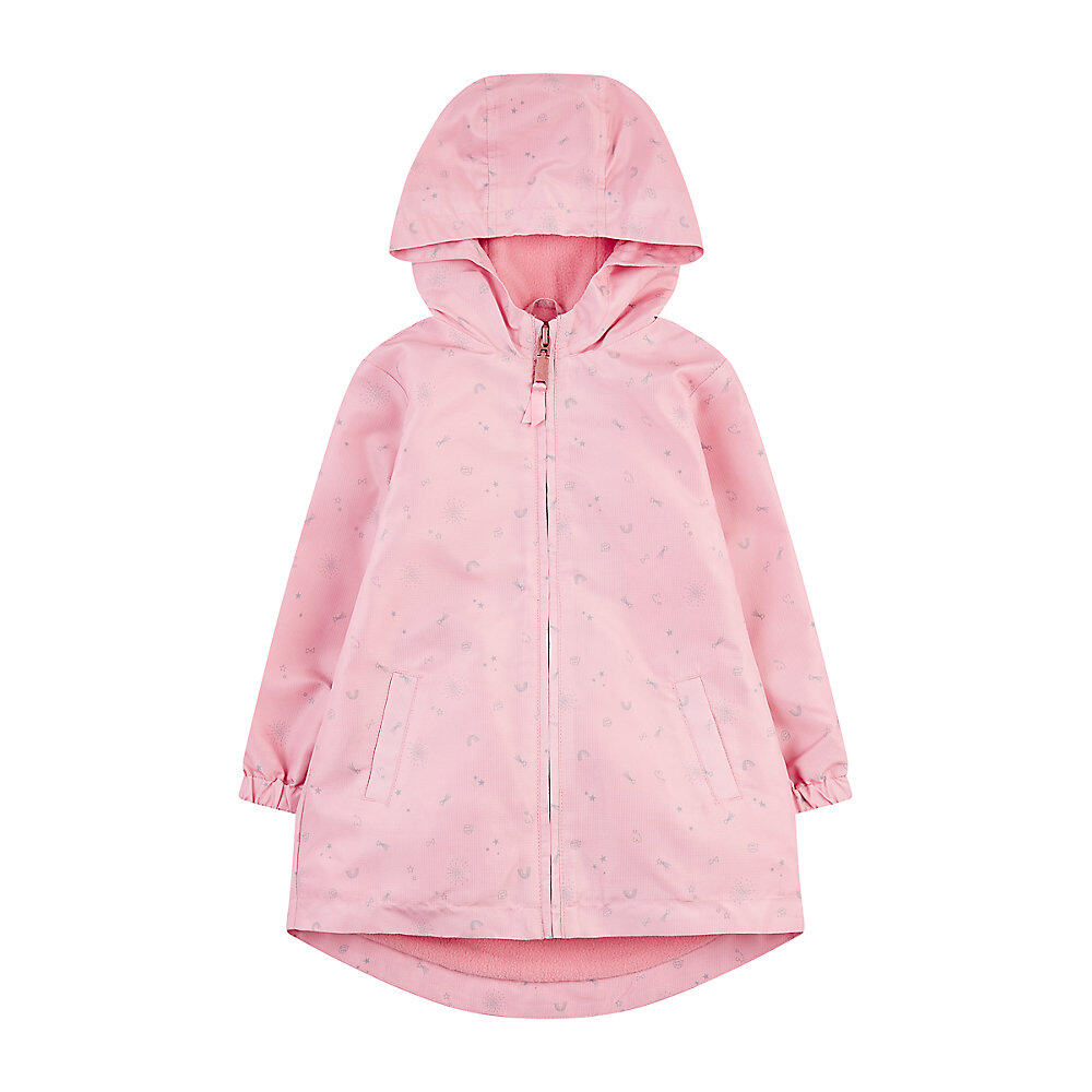 เสื้อกันหนาวมีฮู้ดเด็กผู้หญิง Mothercare pink star fleece-lined mac TC195