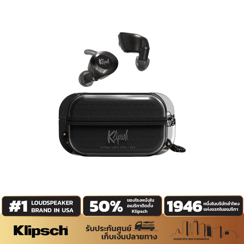 หูฟังไร้สาย หูฟังบลูทูธ Klipsch T5 II หูฟังสปอร์ตไร้สาย True Wireless ราคา 9,990 บาท*ส่งฟรี