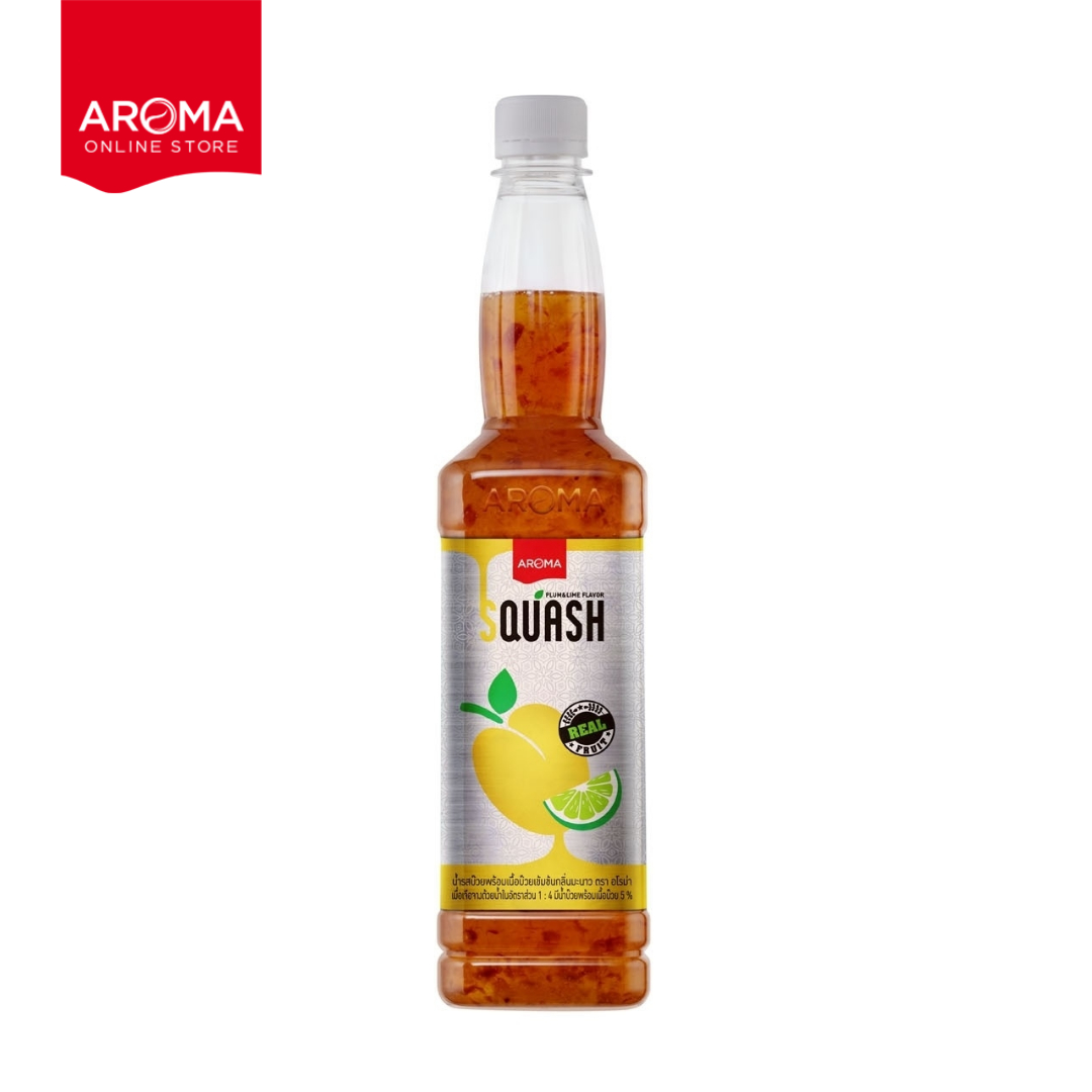 Aroma น้ำผลไม้ เข้มข้น SQUASH สควอซ รสบ๊วย กลิ่นมะนาว(ขวดบรรจุ 730 ml./1ขวด)