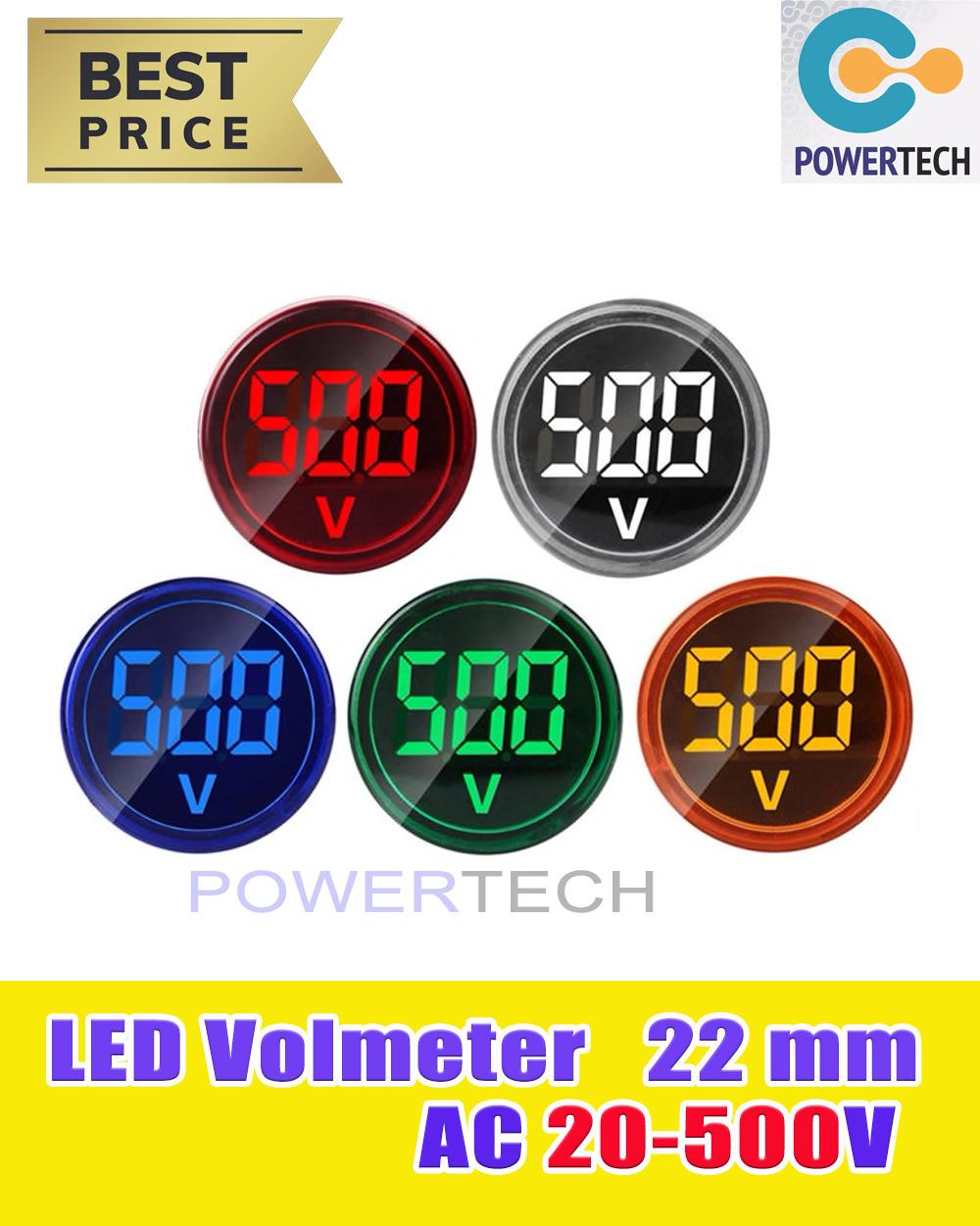 Volt meter  22mm LED Digital Display  แสดงค่าโวลท์  สี เขียว /เหลือง /แดง /น้ำเงิน /ขาว