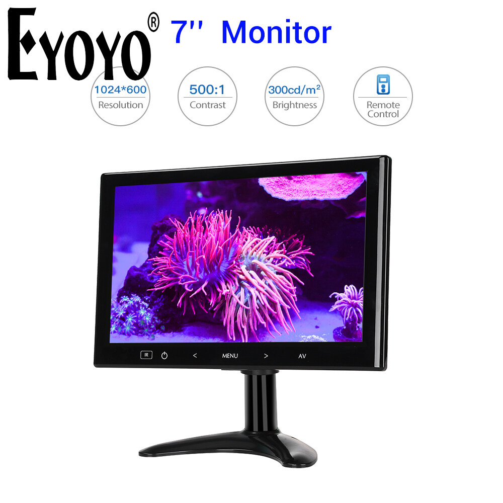 【In stock】eyoyo 7 inch LCD monitor 140 ° for car Office Home Security HDMI VGA with remote control ราคา 1,450 บาท*ส่งฟรี