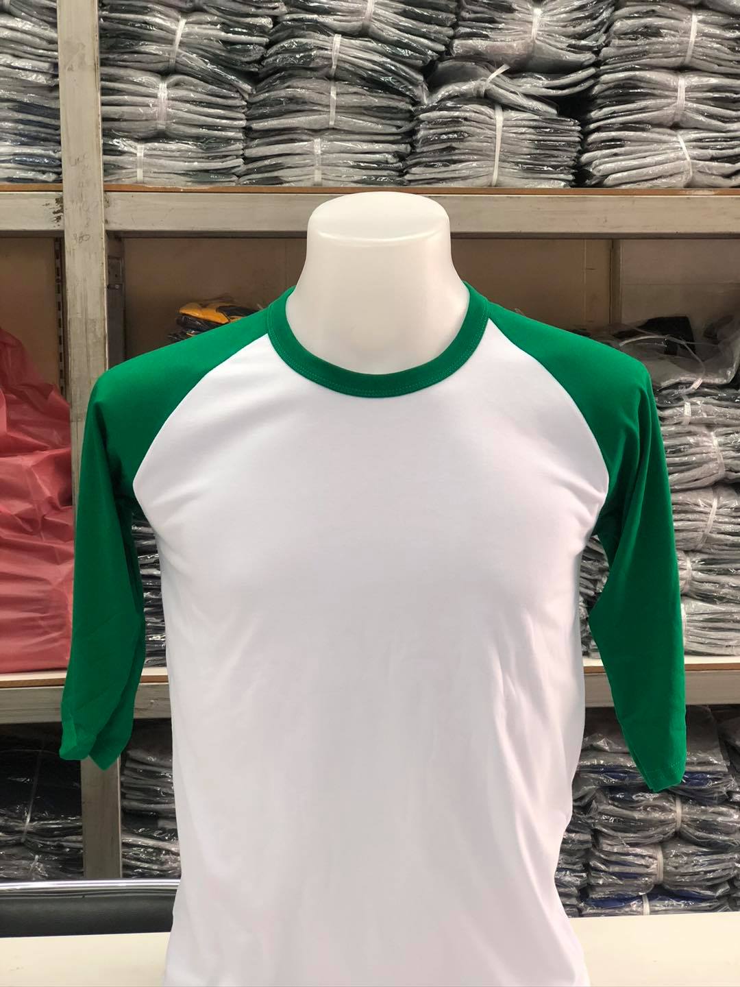 Half sleeve slop T-shirt เสื้อยืดไหล่สโลปแขนสามส่วน ผ้าCotton32 100%