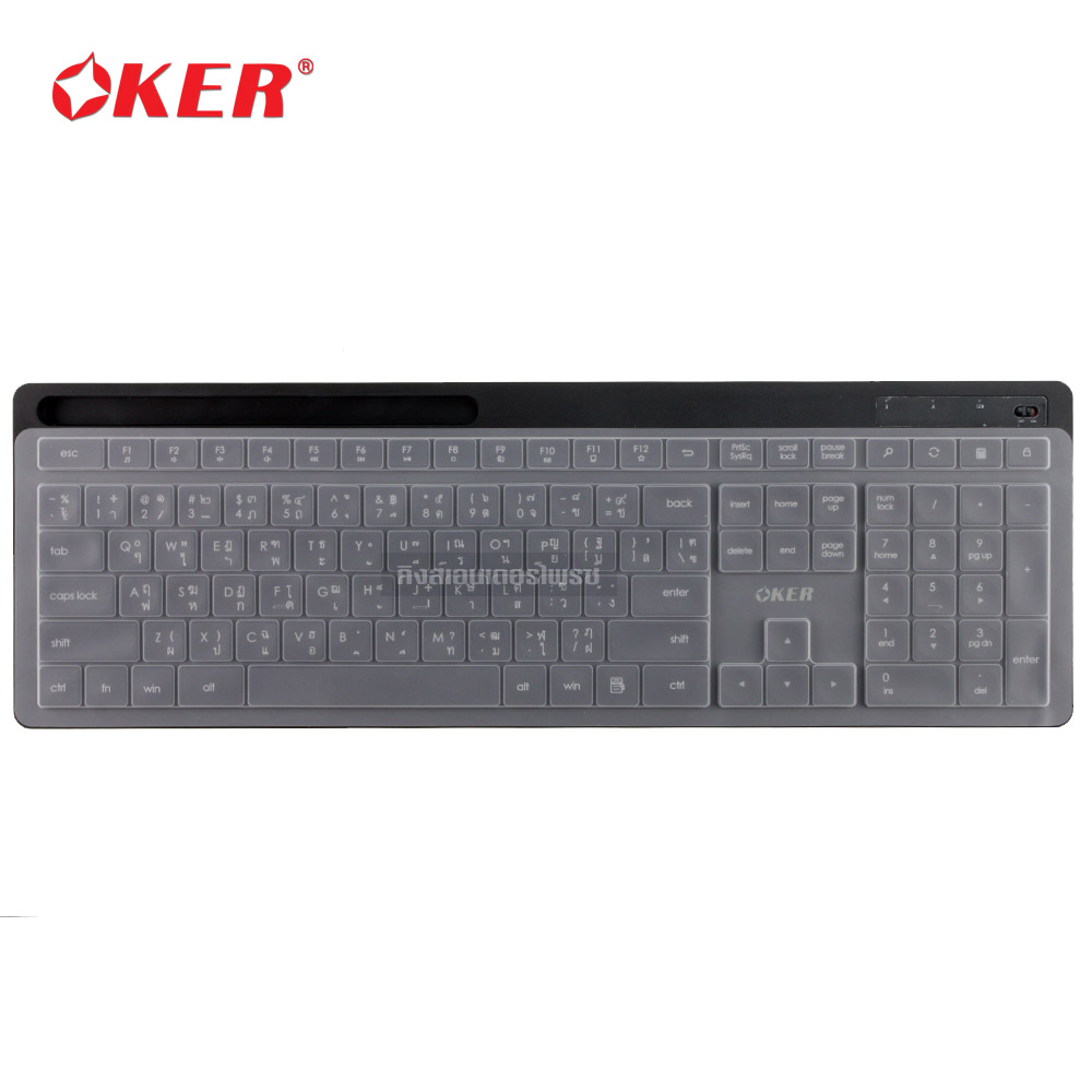 คีย์บอร์ด + เม้าส์ไร้สาย มีช่องเสียบ Smartphone + Tablet For Android Oker K7800 Wireless Keyboard