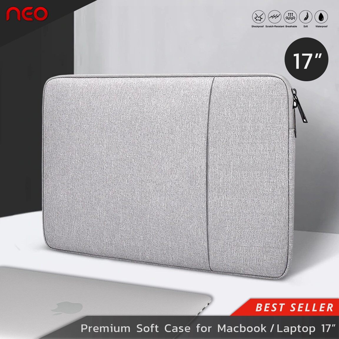 NEO เคสโน้ตบุ๊ค กระเป๋าโน๊ตบุ๊ค ขนาด17-17.3 นิ้ว Soft Case ซองแล็ปท็อป เคสMacbook Pro ซองใส่โน๊ตบุ๊ค กันฝุ่น กันรอย กันกระแทก Laptop Bag Macbook Sleeve Case 17-17.3 inch