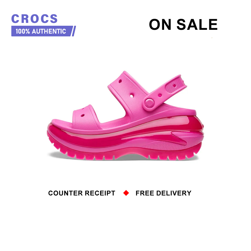 Authentic Crocs " Pink " Sports Sandals 207989 - 6UB Shopping Mall Same Style ราคา 1,530 บาท*ส่งฟรี