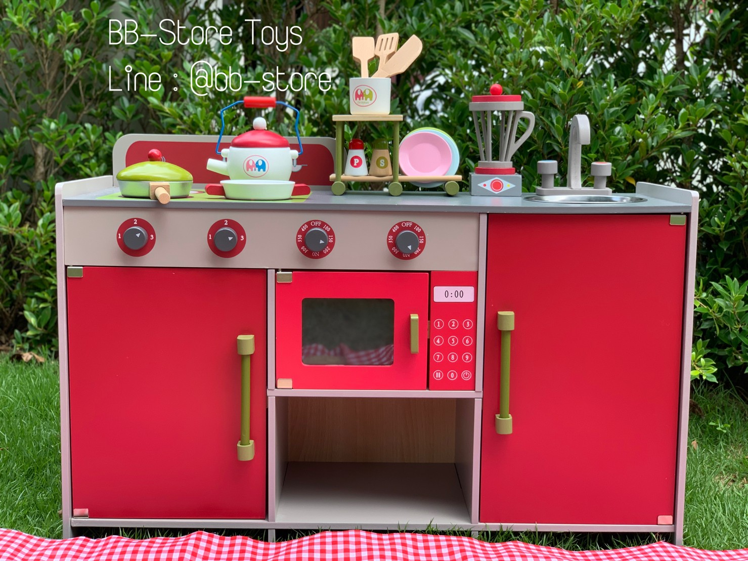 ★ ☆ สินค้าพร้อมส่ง ★ ☆ ‍ European Kitchen Wooden ❤️[Red]❤️