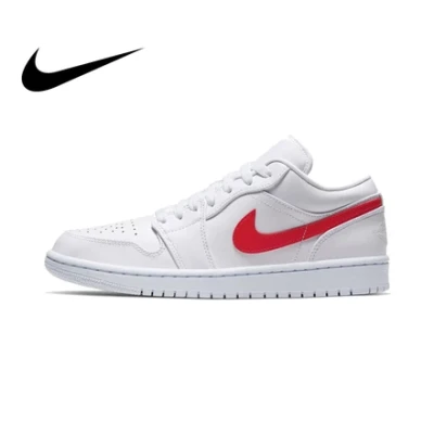 Air Jordan 1 Low AJ1 men's and women's white and red low-top retro basketball shoes AO9944-161