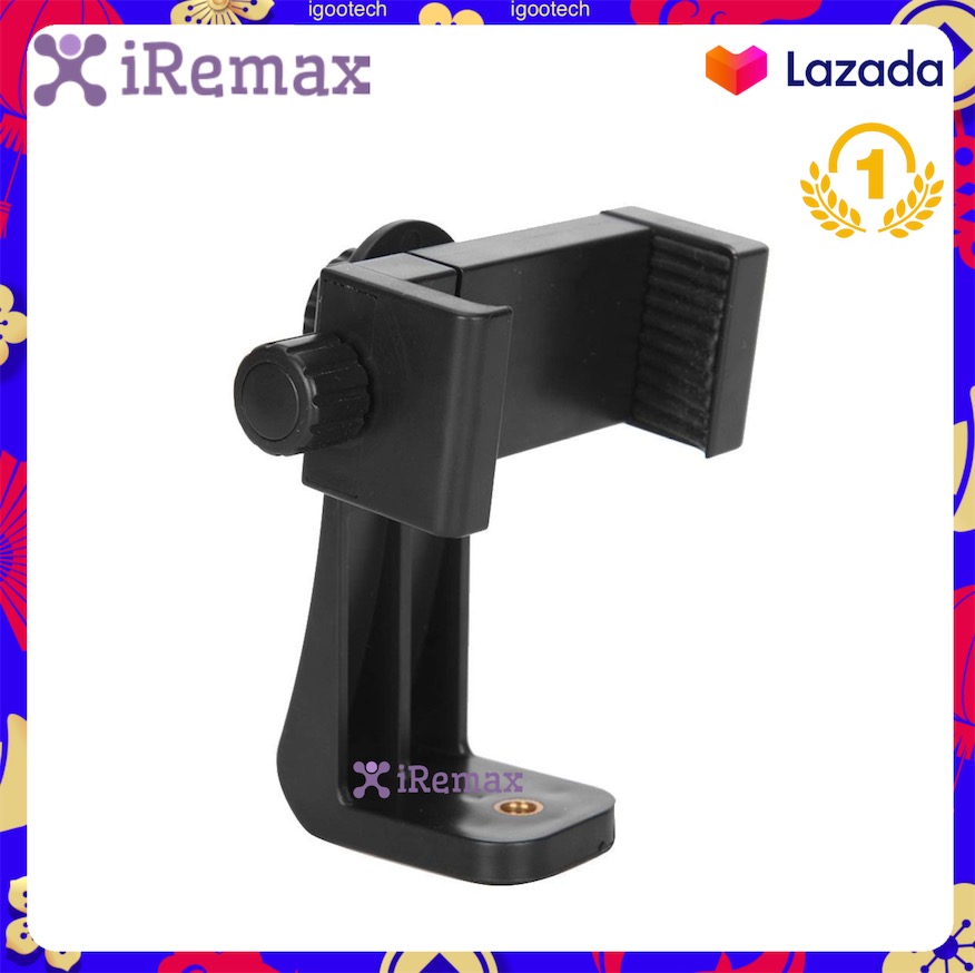 iRemax ขาตั้งกล้องเมาท์โทรศัพท์คลิปยึดแนวตั้ง 360 องศาหมุนอะแดปเตอร์ขาตั้งกล้อง