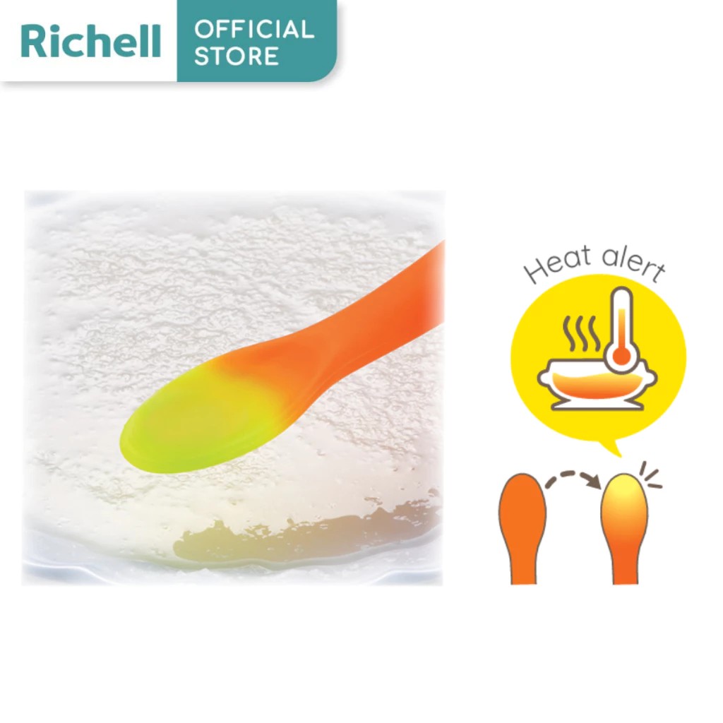 Richell (Richell) Food Feeding Spoon Changes Color According to Temperature. with Storage Box Richell T.L.I Heat Sensing Feeding Spoon with Case ราคา 450 บาท*ส่งฟรี