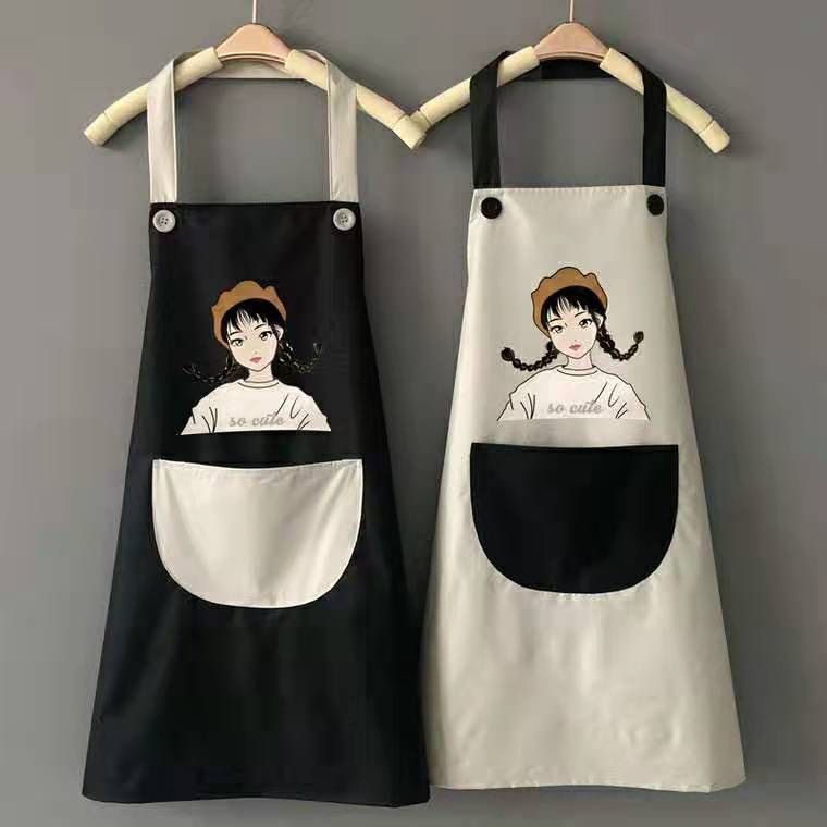 ผ้ากันเปื้อนกันน้ำผ้ากันเปื้อนทําอาหาร Cooking Apron สไตล์เกาหลี  WQ