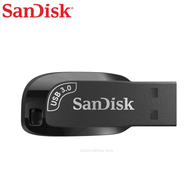 SanDisk Ultra Shift USB 3.0 Flash Drive (CZ410) 32GB 64GB 128GB 256GB Black compact design รุ่น SDCZ410 แฟลซไดร์ฟ ประกัน Synnex 5ปี